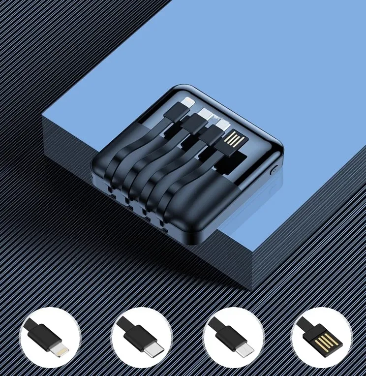 CareTick Mini Power Bank 10000mAh 22.5W Fast Charging USB C Portable Battery Charger with Built-in Cables, LED Display, 4 Output & 2 Input, Compatible with iPhone, Android, Tablets - Image 3