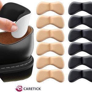 CareTick Heel Grip Liners Heel Protector (12 Pcs) Heel Cushion Pads for Loose Shoes, Self-Adhesive Heel Liners, Improved inner Sole Preventing Heel Slipping & Blisters (MHP-12)