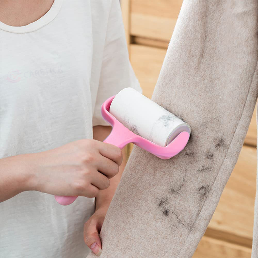 CareTick Lint Roller Remover Hair Kit, Super Sticky Reusable Lint Remover for Furniture, Bed, Dog-Cat Hair, carpet, clothes, car seat, dust, and sticky fluff brush with 540 sheets(1 Handles+9 Rolls) - Image 4